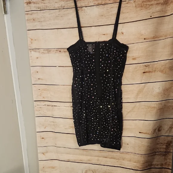Fashion Nova Black Mini Dress with Colorful Sequins - Picture 8 of 8